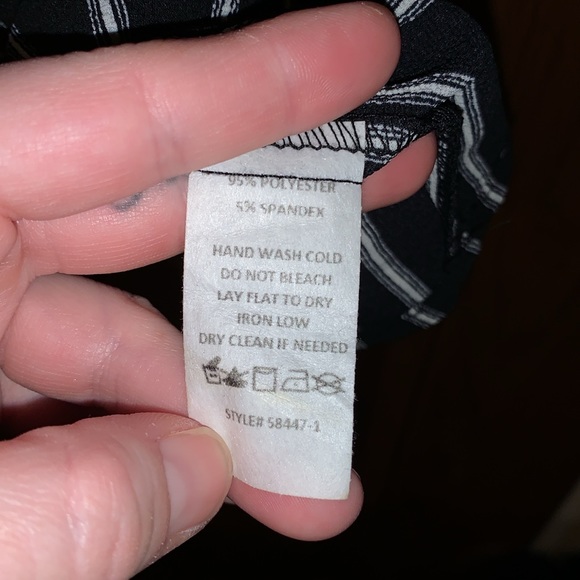 Rags To Wishes Black & White Vertical Stripe Surplice V-Neckline Short Romper - Picture 16 of 16